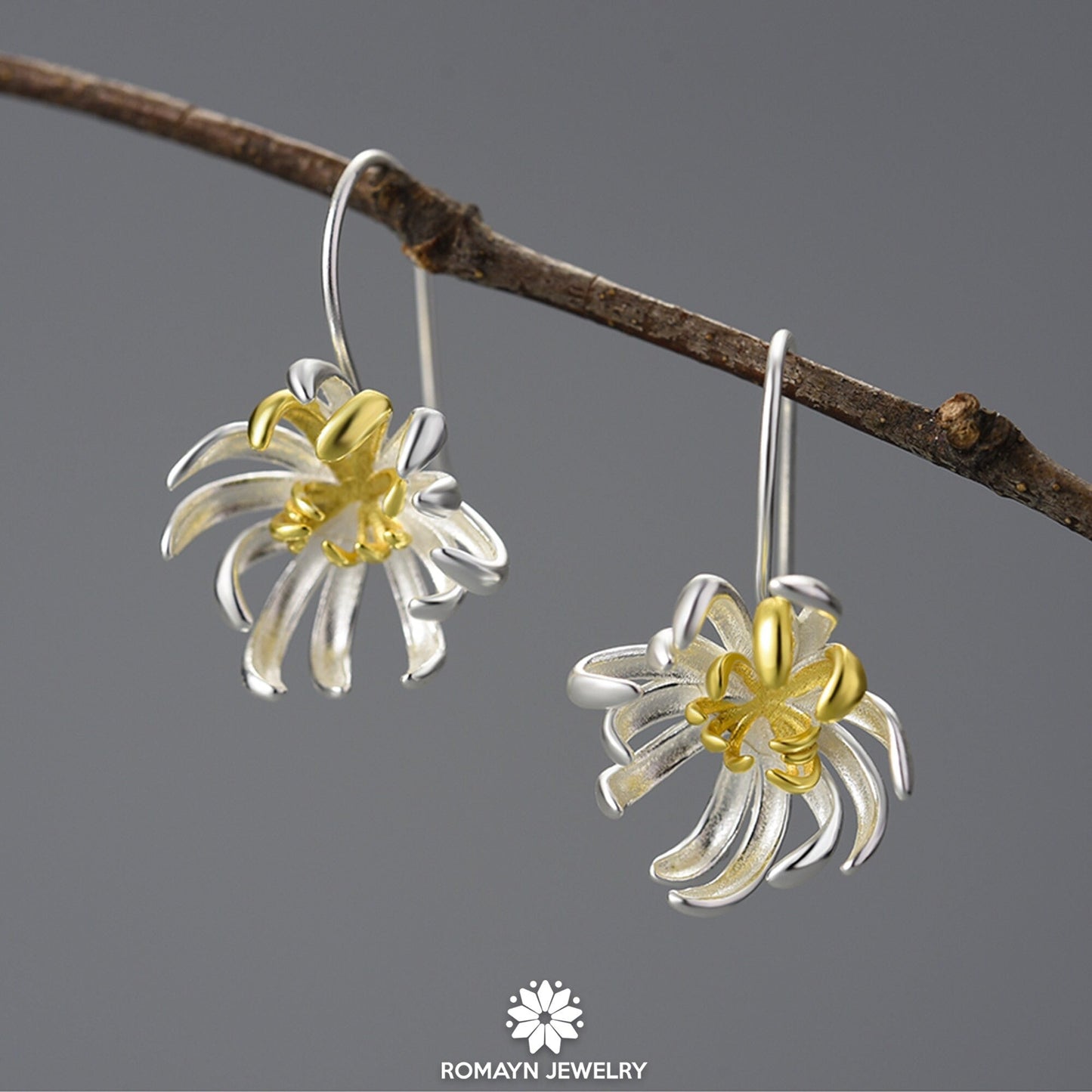 Chrysanthemum Flower Earrings