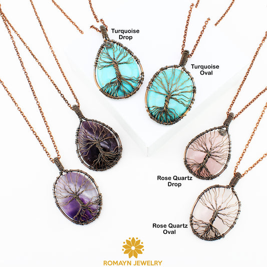 Gemstone Tree Of Life Necklace, Wholesale Price