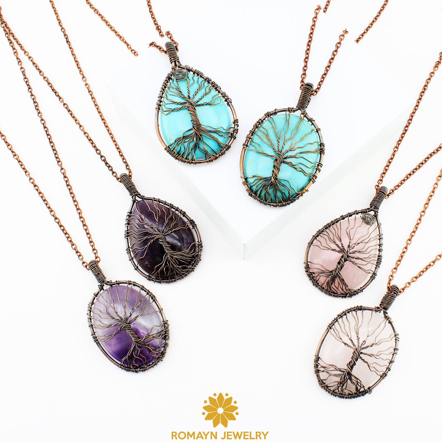 Gemstone Tree Of Life Necklace, Wholesale Price