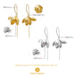 Gold Magnolia Flower Earrings (Large Size)