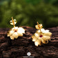 Peony Flower Pink Tourmaline Gemstone Earrings