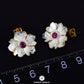 Peony Flower Pink Tourmaline Gemstone Earrings