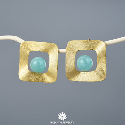 Uneven Amazonite Earrings