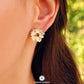 Peony Flower Leaf Yellow Tourmaline Ring