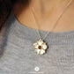 Peony Flower Leaf Yellow Tourmaline Ring