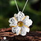 Peony Flower Leaf Yellow Tourmaline Ring