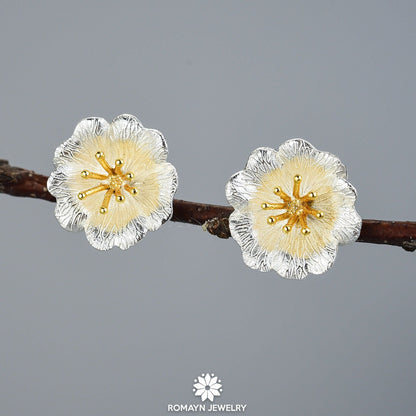 Wild Rose Flower Earrings