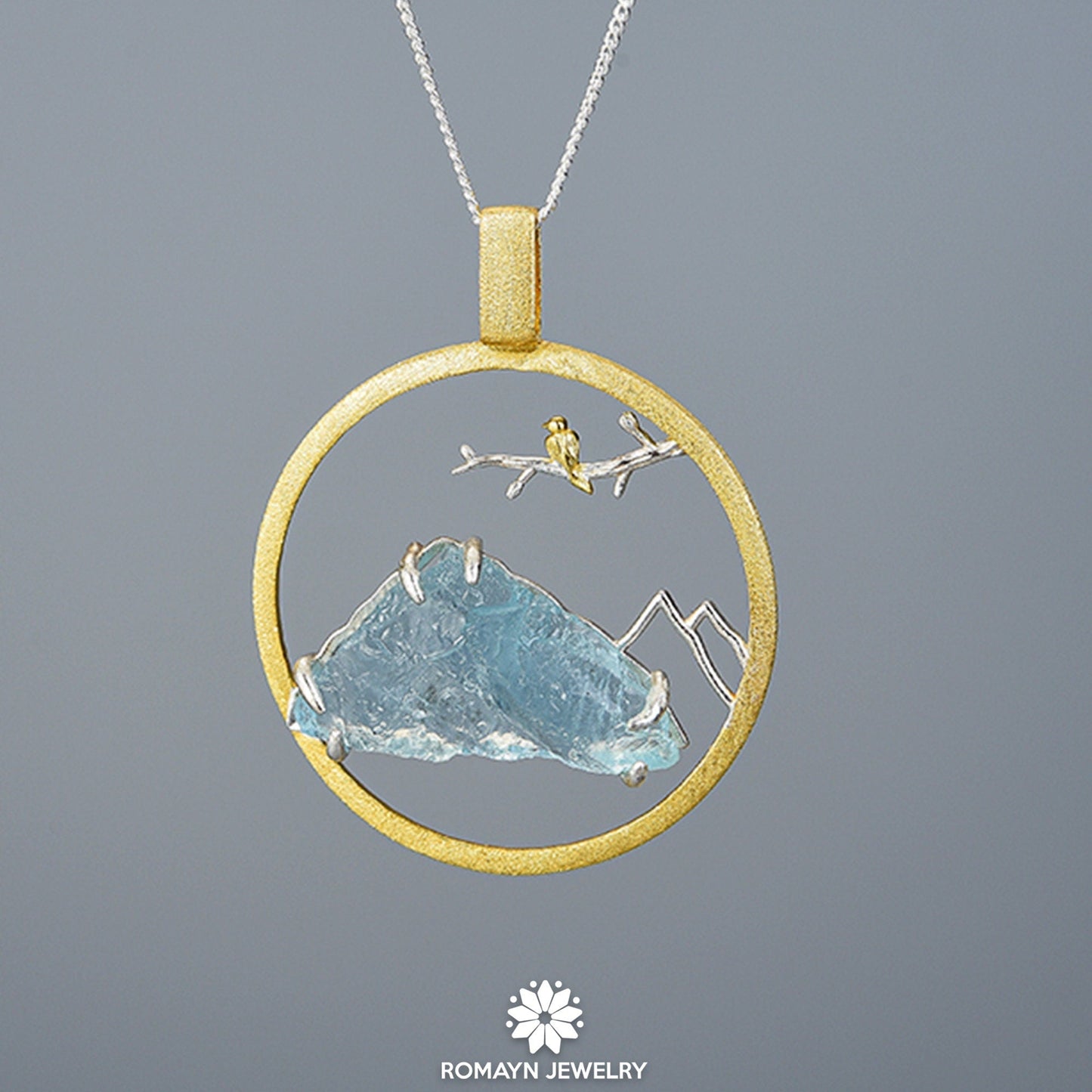 Bird and Mountain Necklace