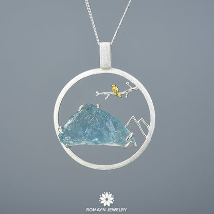 Bird and Mountain Necklace