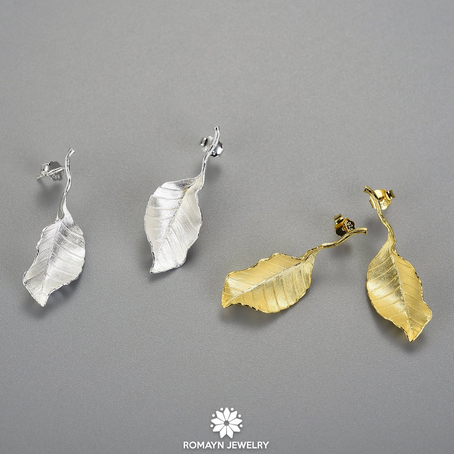 Beech Leaf Dangle Earrings