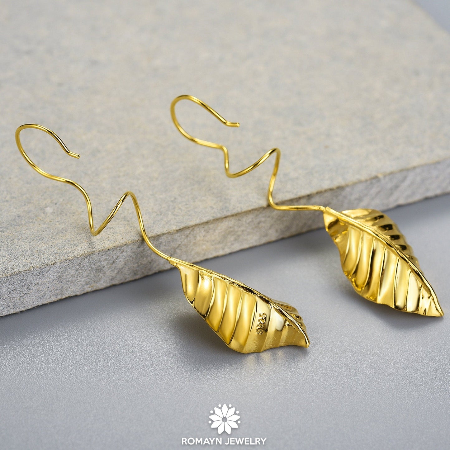 Beech Leaf Dangle Earrings