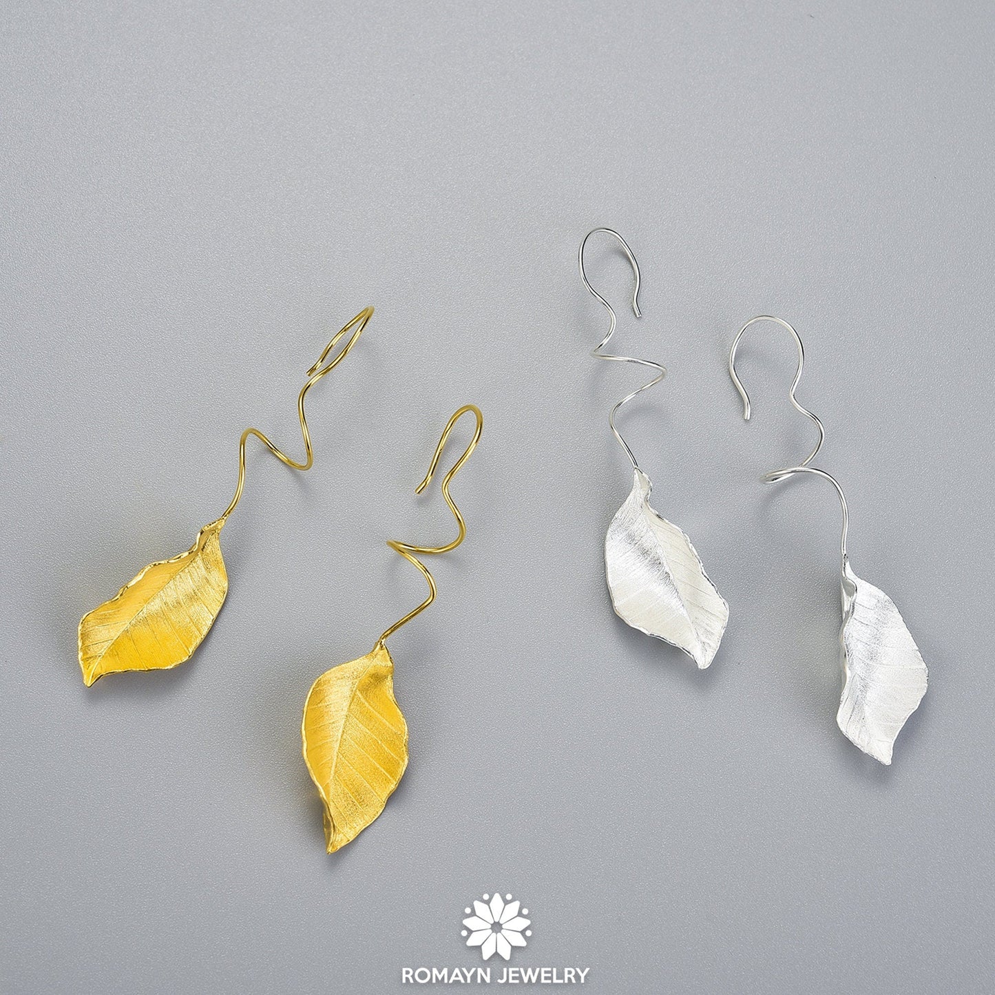 Beech Leaf Dangle Earrings