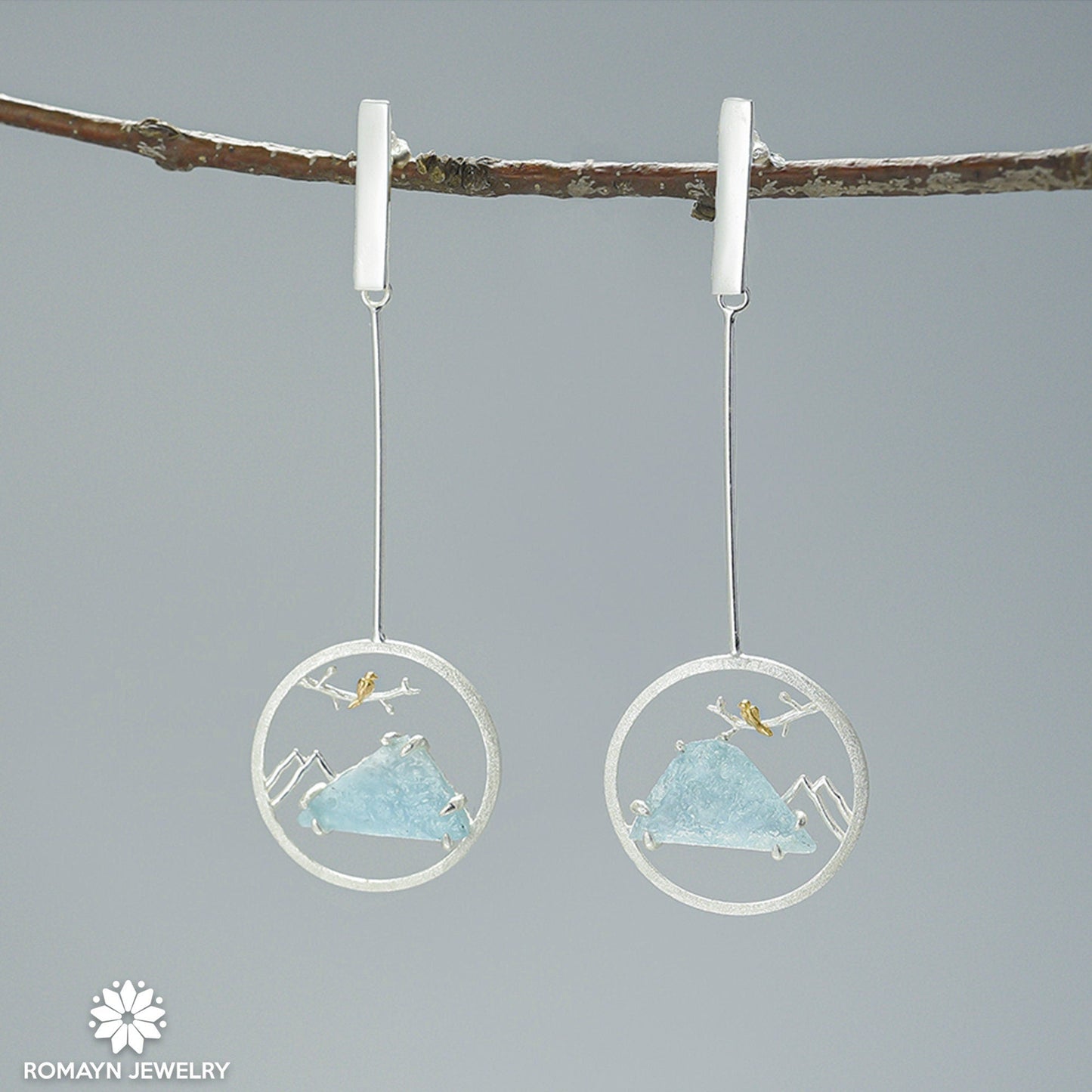 Bird and Mountain Earrings