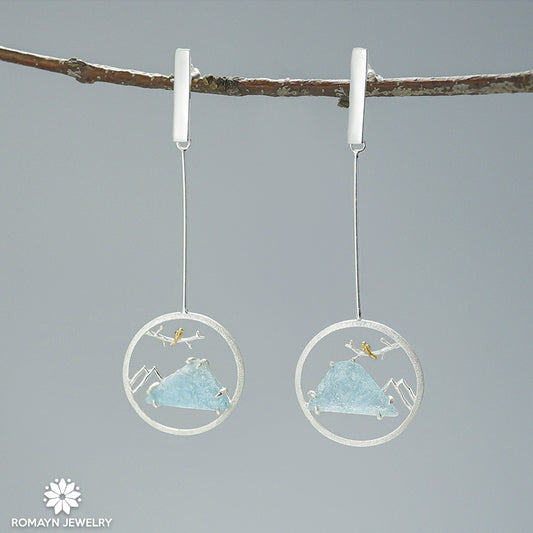 Bird and Mountain Earrings