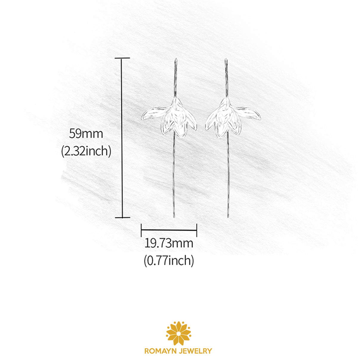 Silver Magnolia Flower Earrings