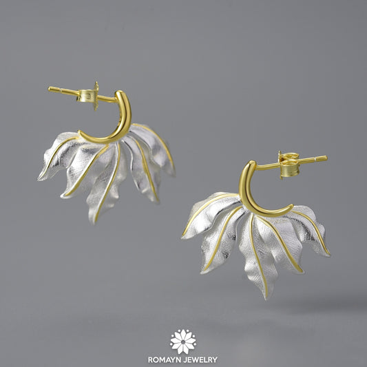 Leaves Hoop Earrings