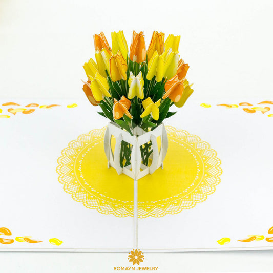 Yellow Tulips Vase Card