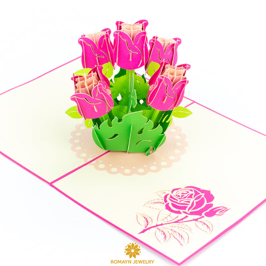 Pink Yellow Red Roses Cards