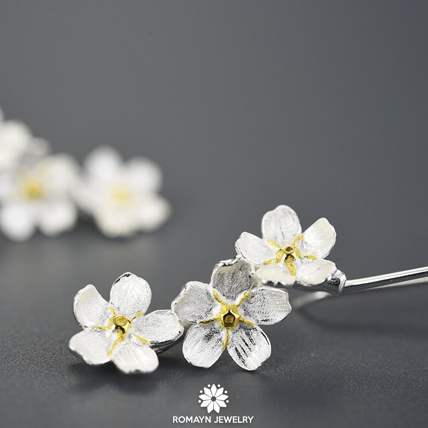 Forget Me Not Flower Earrings