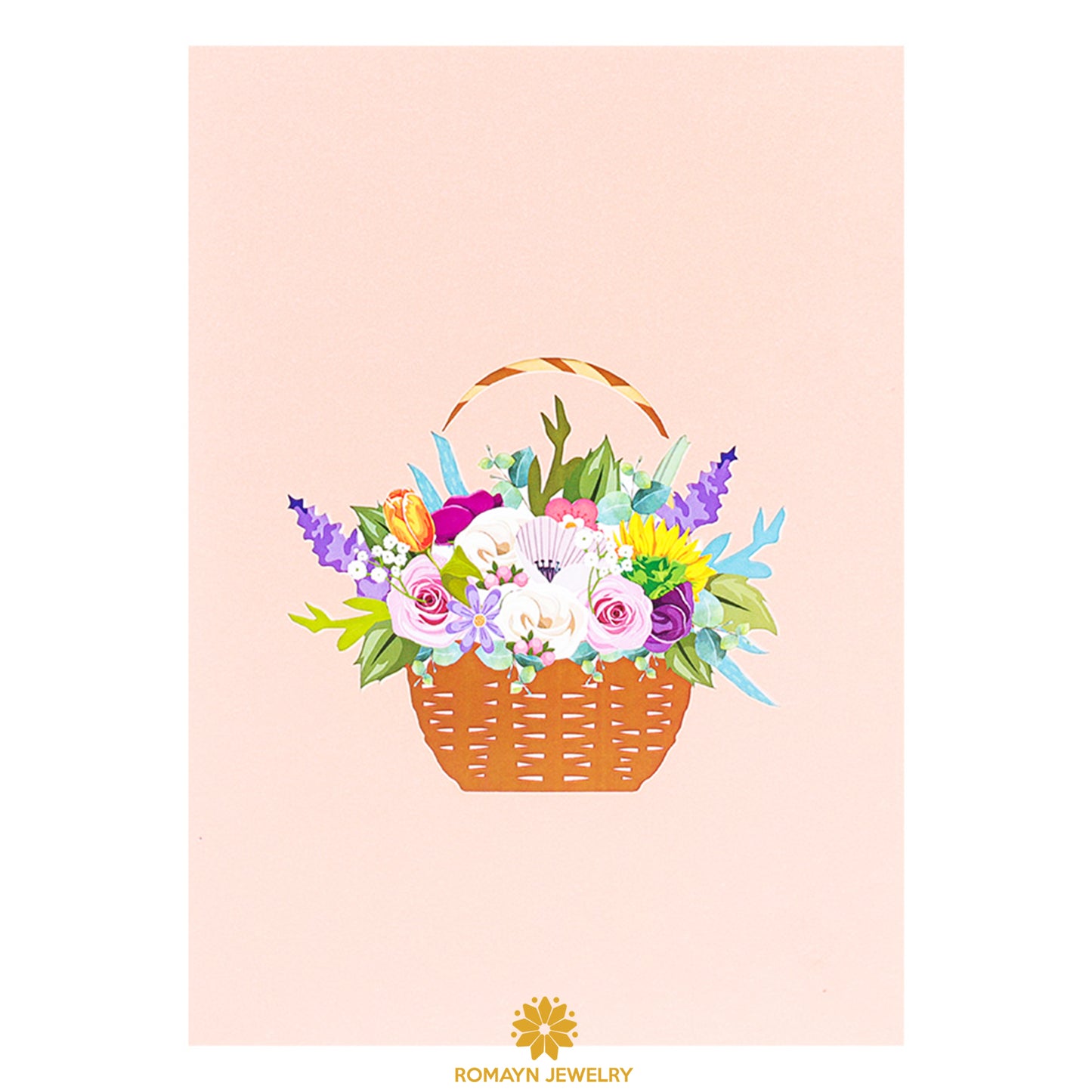 Mix Flowers Basket Card