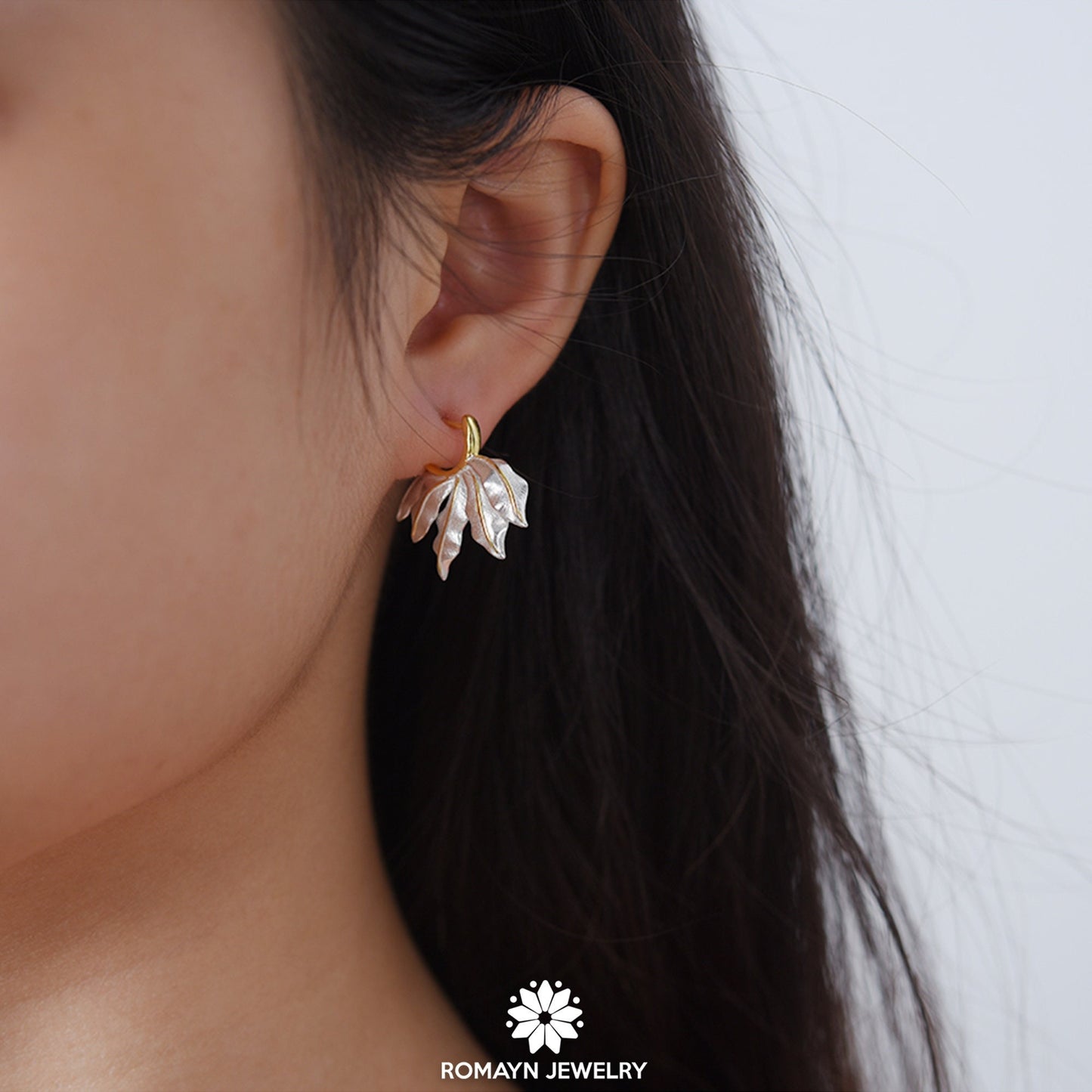 Leaves Hoop Earrings