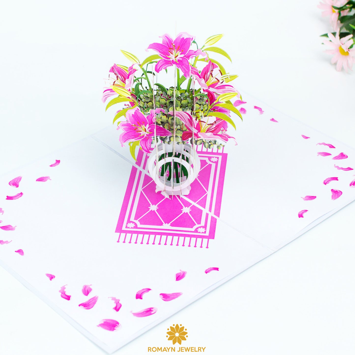 Pink Lily Vase Card