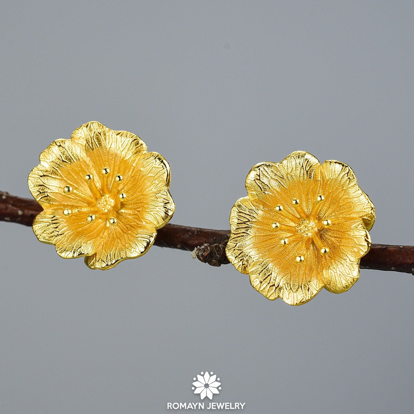 Wild Rose Flower Earrings