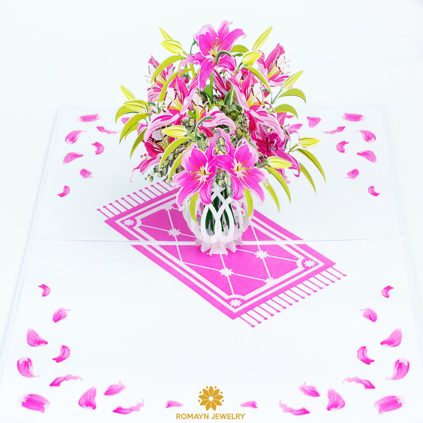 Pink Lily Vase Card