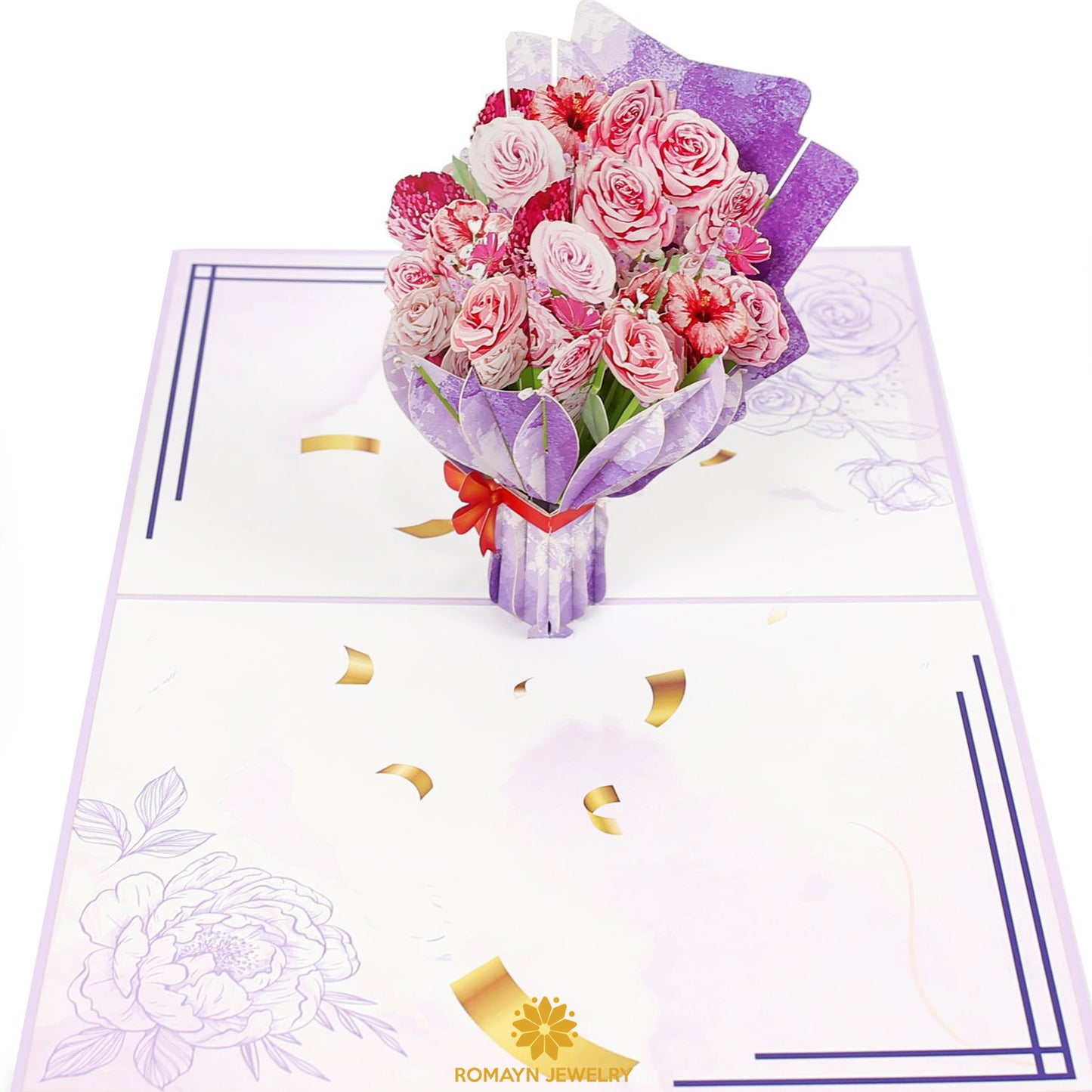 Pastel Roses Bouquet Card