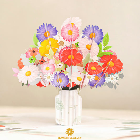 Colorful Daisy Vase Card