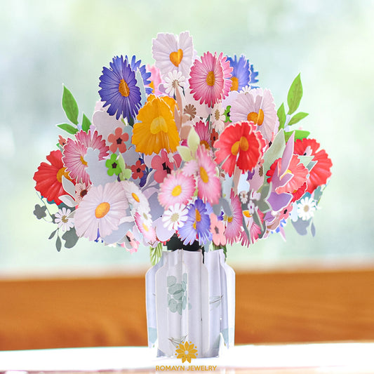 Colorful Daisy Vase Card