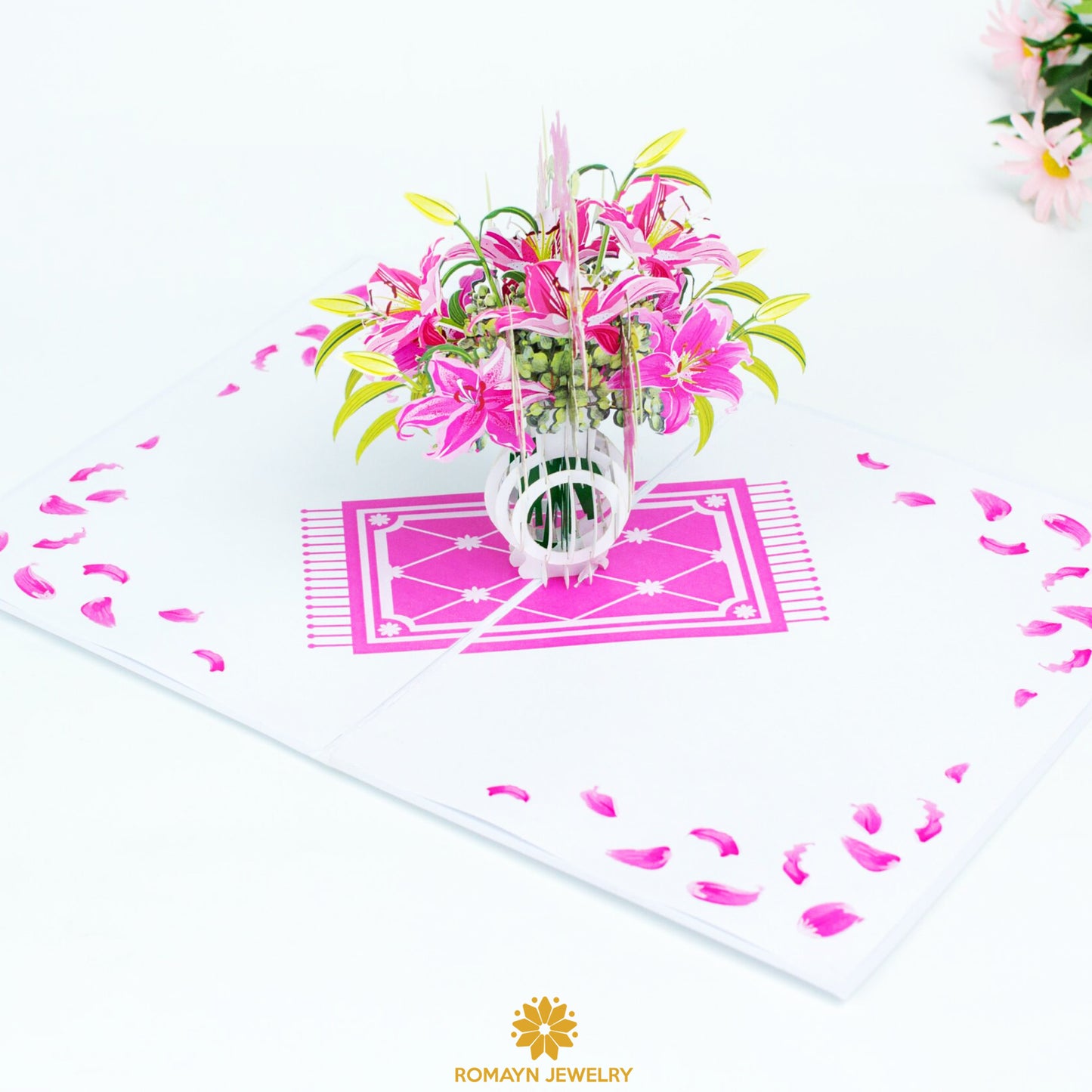 Pink Lily Vase Card