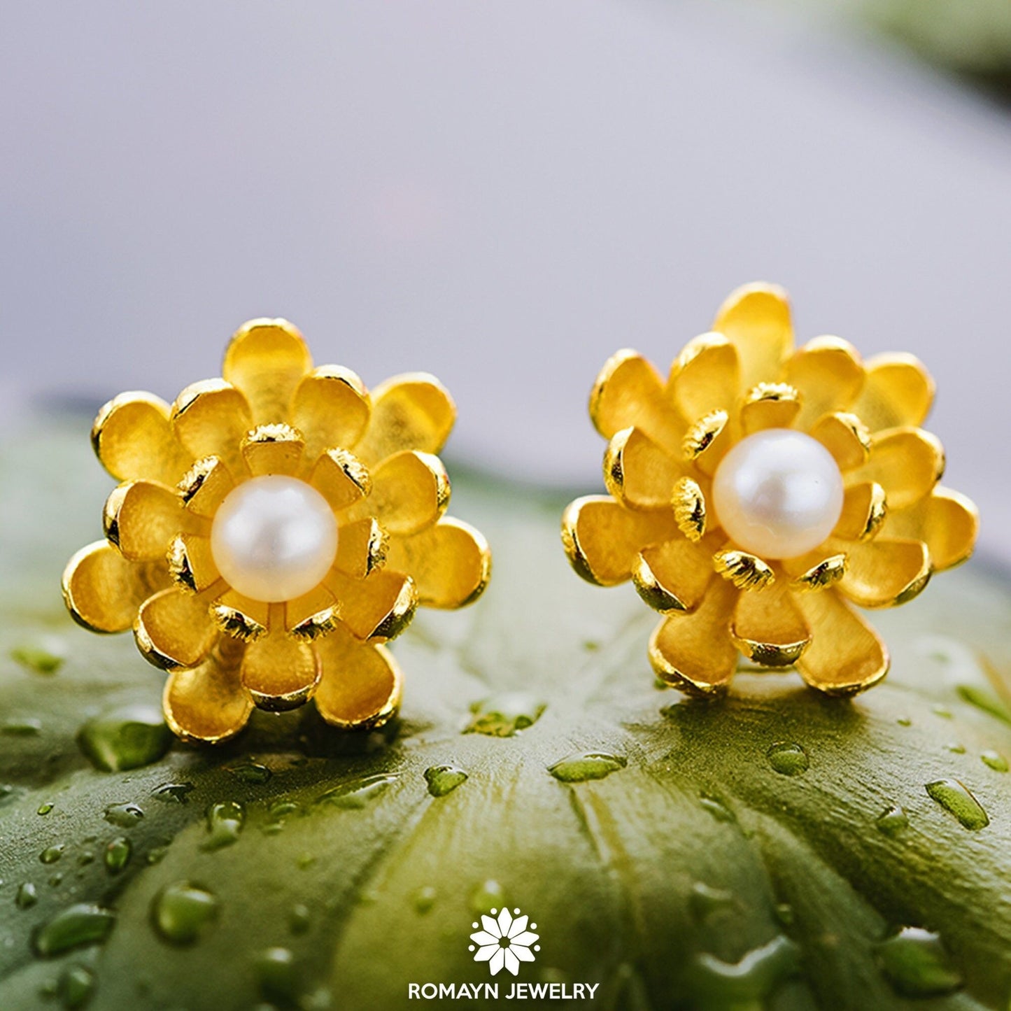 Blooming Lotus Flower Earrings