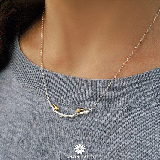 Birds on Branch Necklace