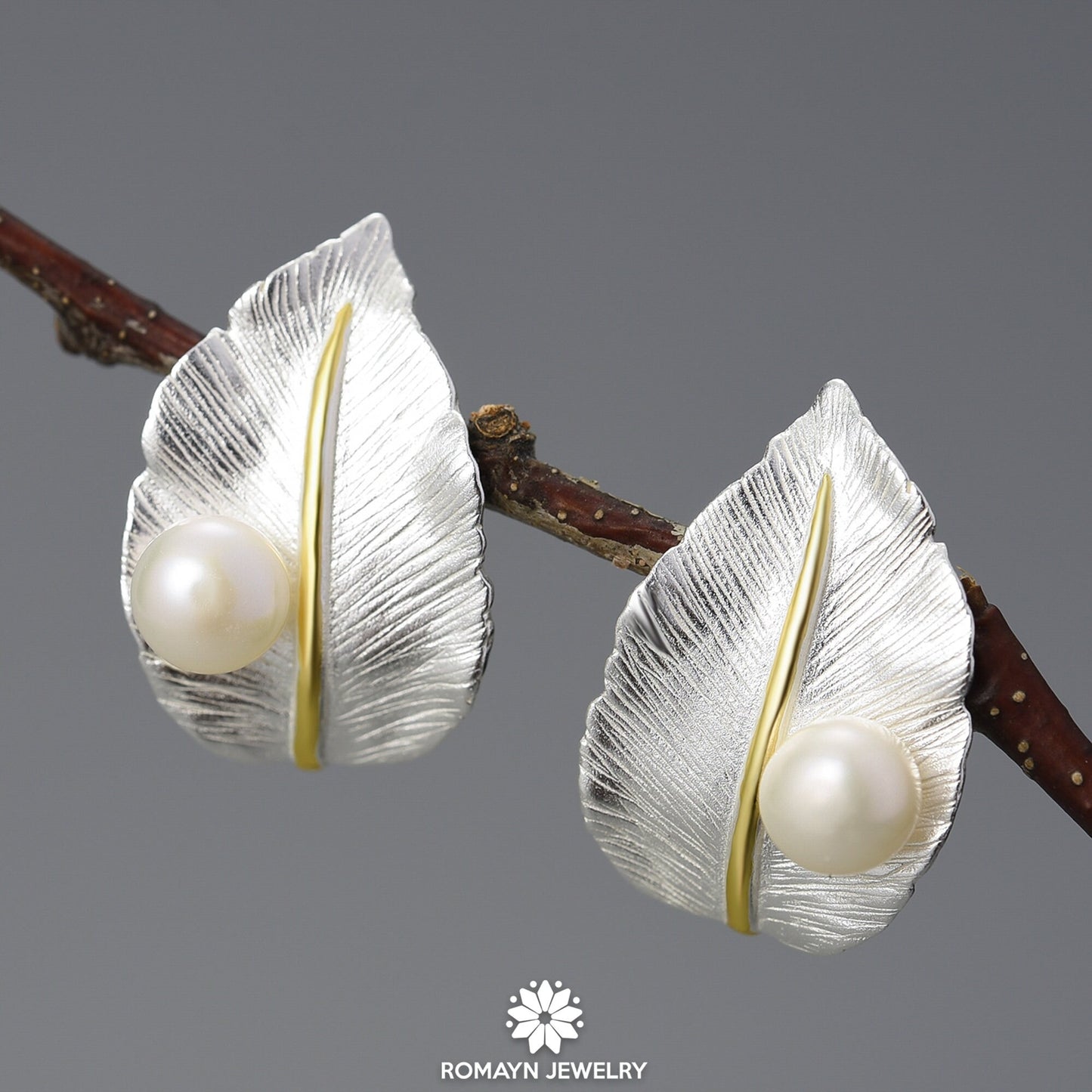 Water Drop on Leaf Earrings