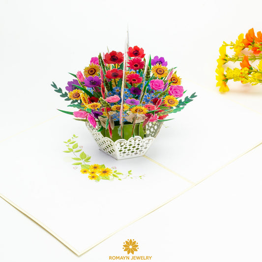 Mix Flower Basket Card