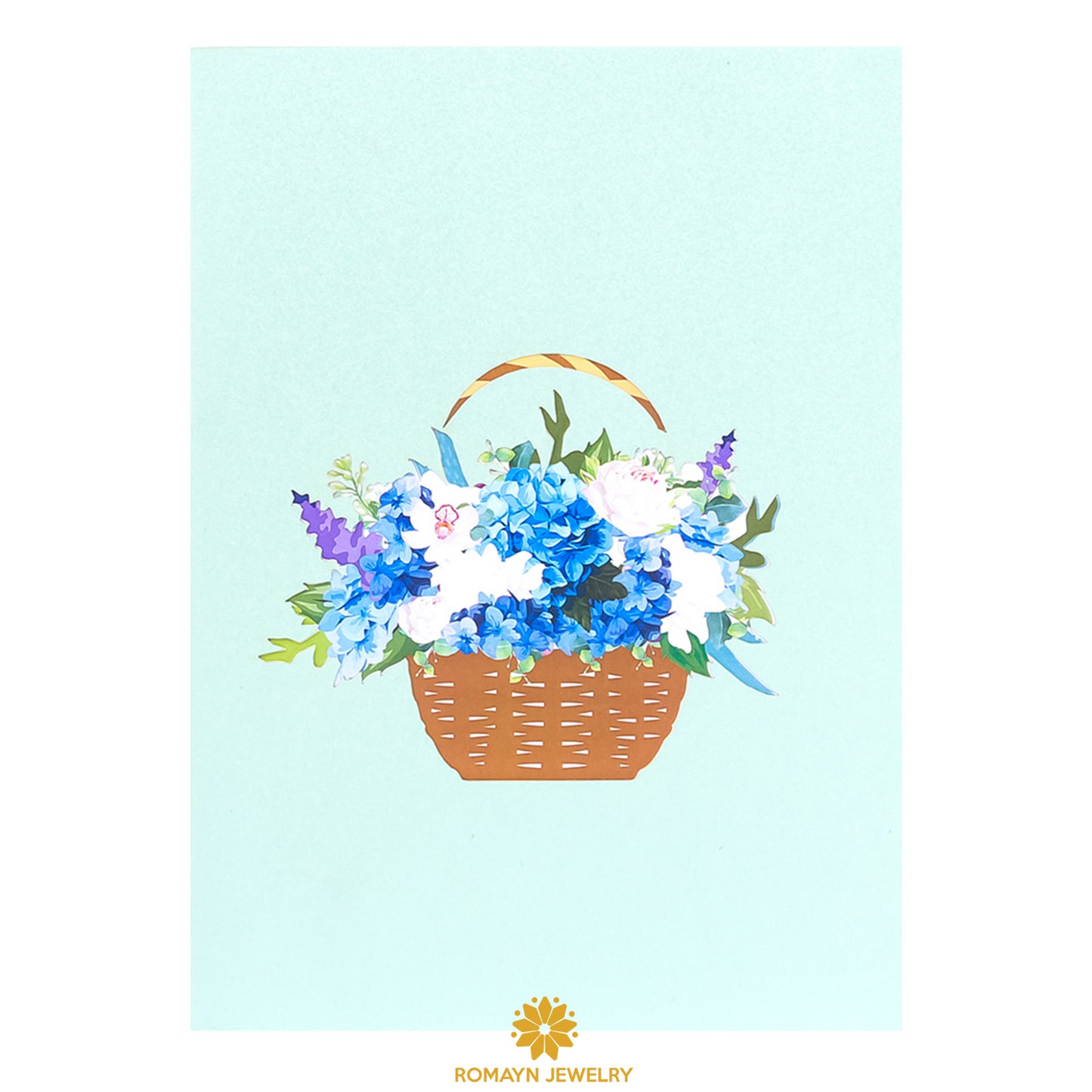 Hydrangea Flower Basket Card