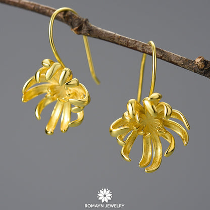 Chrysanthemum Flower Earrings