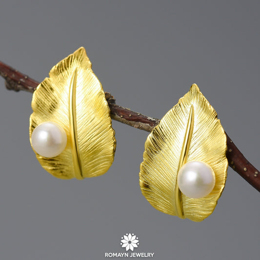 Water Drop on Leaf Earrings