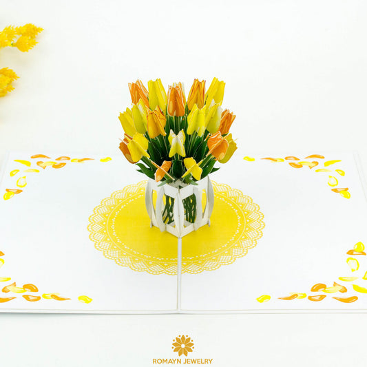 Yellow Tulips Vase Card