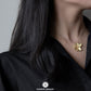 Peony Flower Silver Necklace