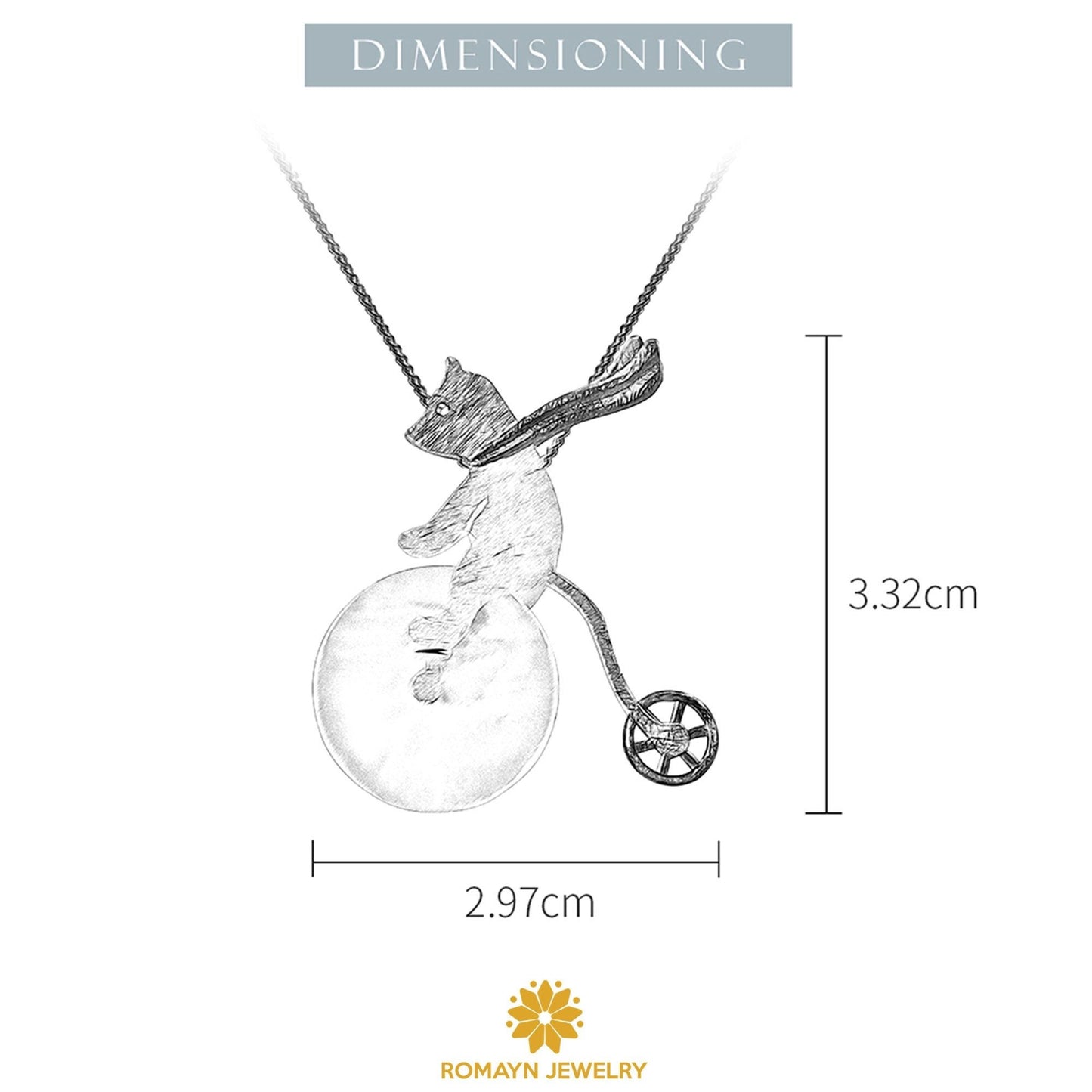 Bicycle Riding Bear Necklace