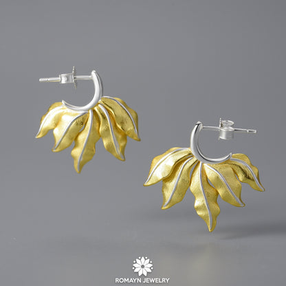 Leaves Hoop Earrings