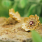 Anemone Flower Garnet Earrings