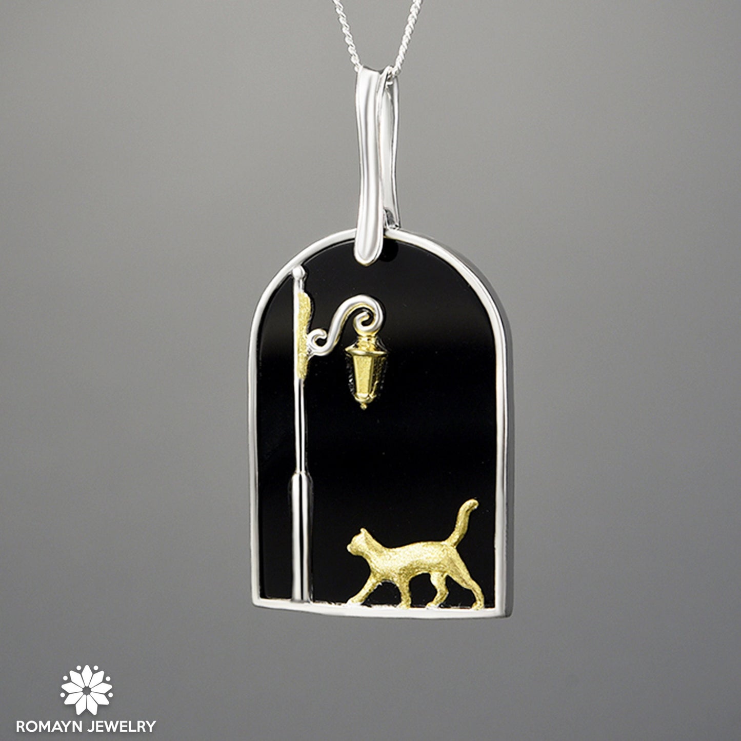 Cat under the lamp Necklace