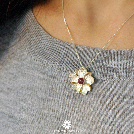 Peony Flower Necklace