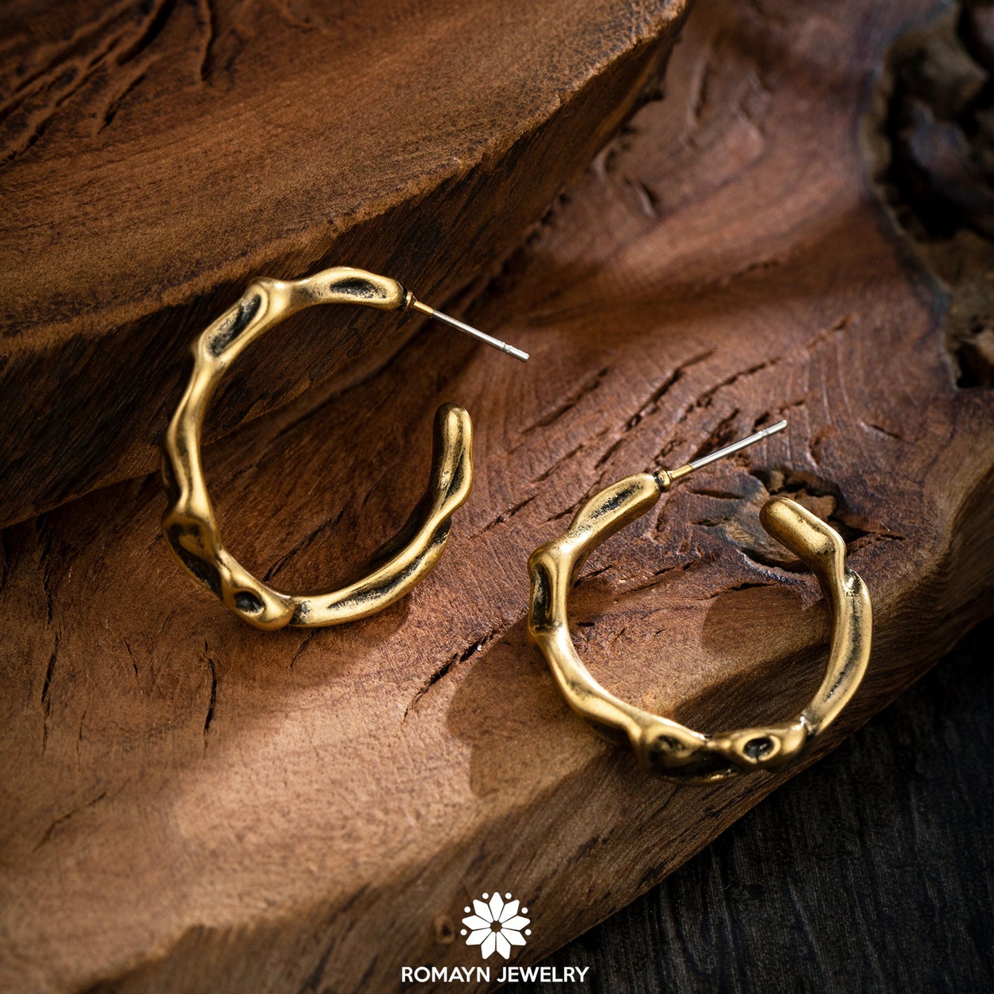 Hoop Antique Gold Earrings