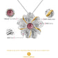Peony Flower Pink Tourmaline Gemstone Necklace