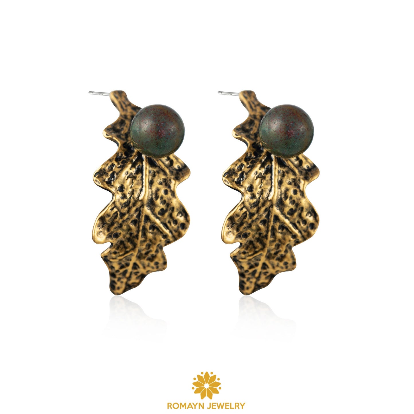 Leaf Antique Gold Earrings