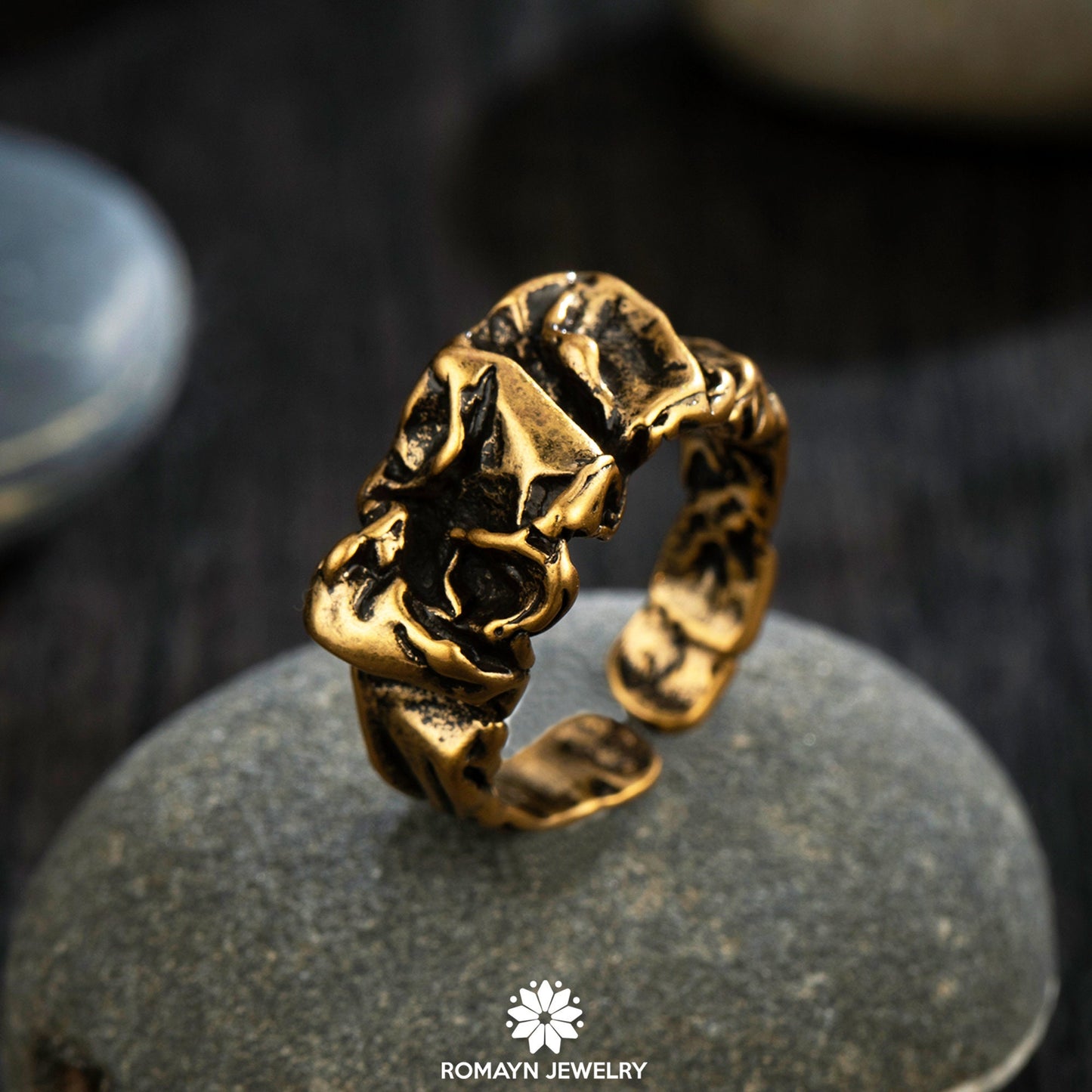 Wrinkled Antique Gold Ring